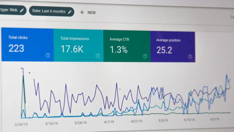 Website analytics monitor illustrating SEO reporting and SEO cost planning for Dubai businesses