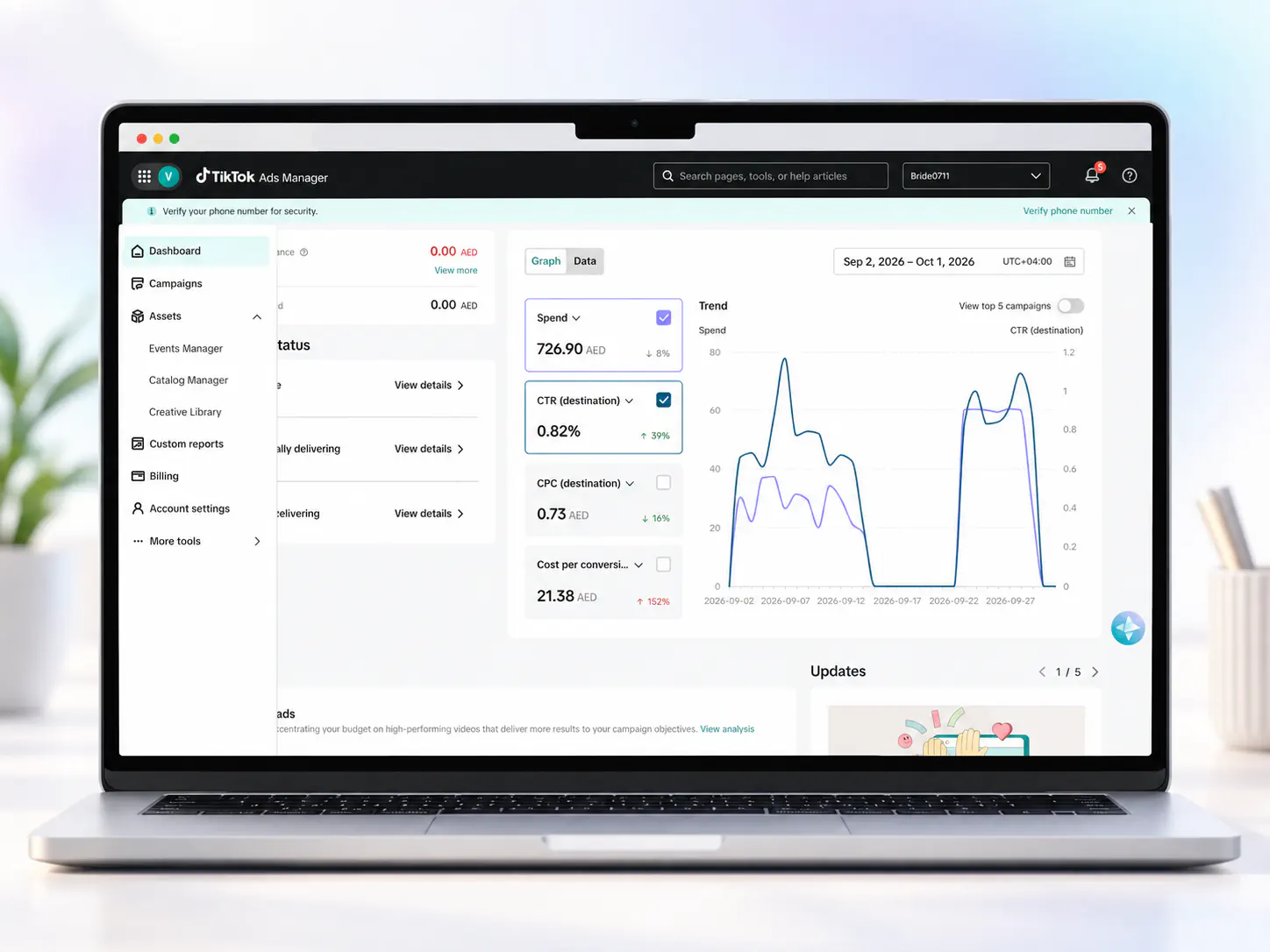 TikTok Ads Manager performance dashboard illustrating campaign reporting and optimization
