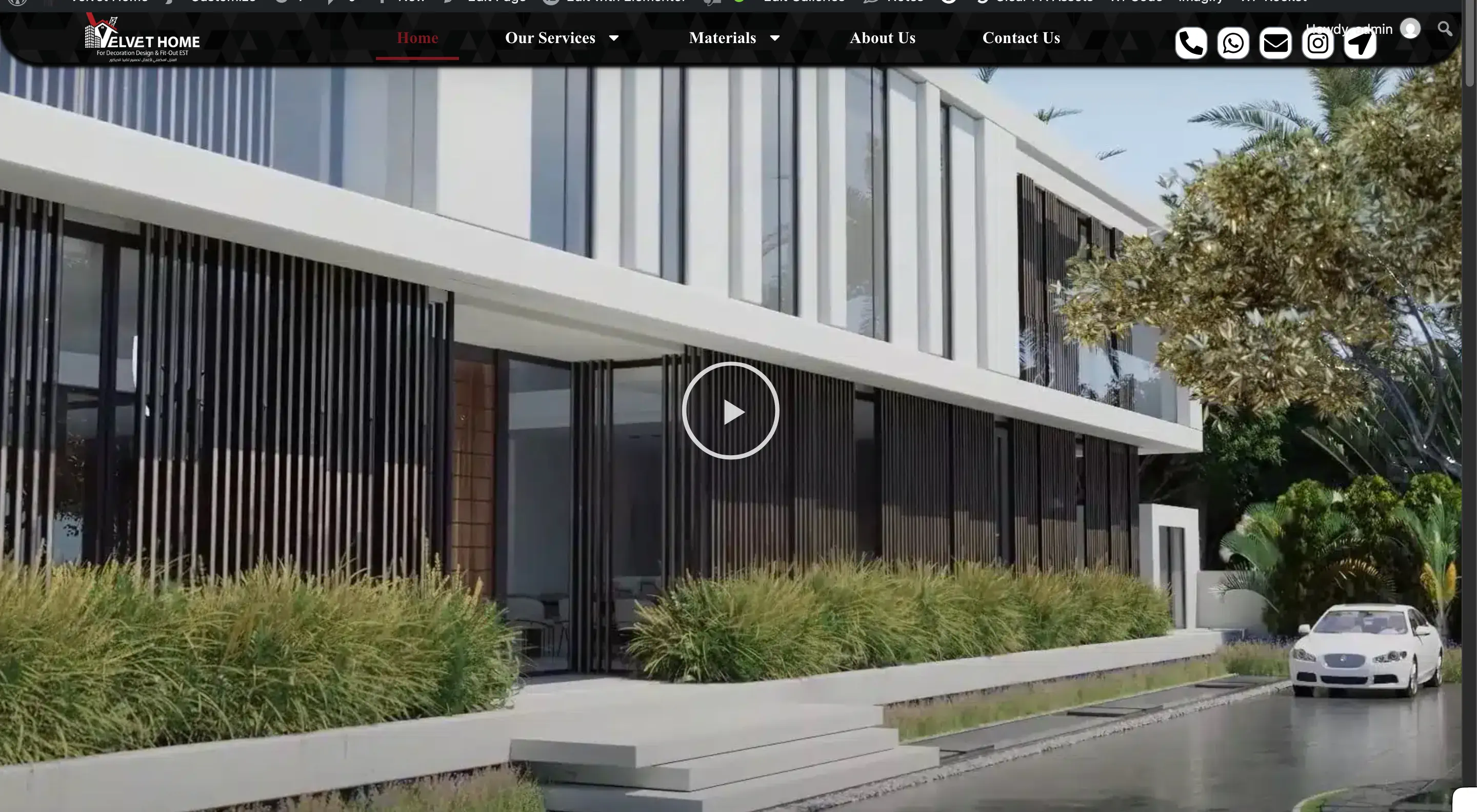 Velvet Home interior design WordPress website project with premium visual layout