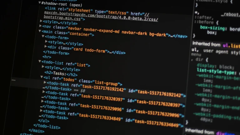 Web development code workspace illustrating website design and development cost in Dubai